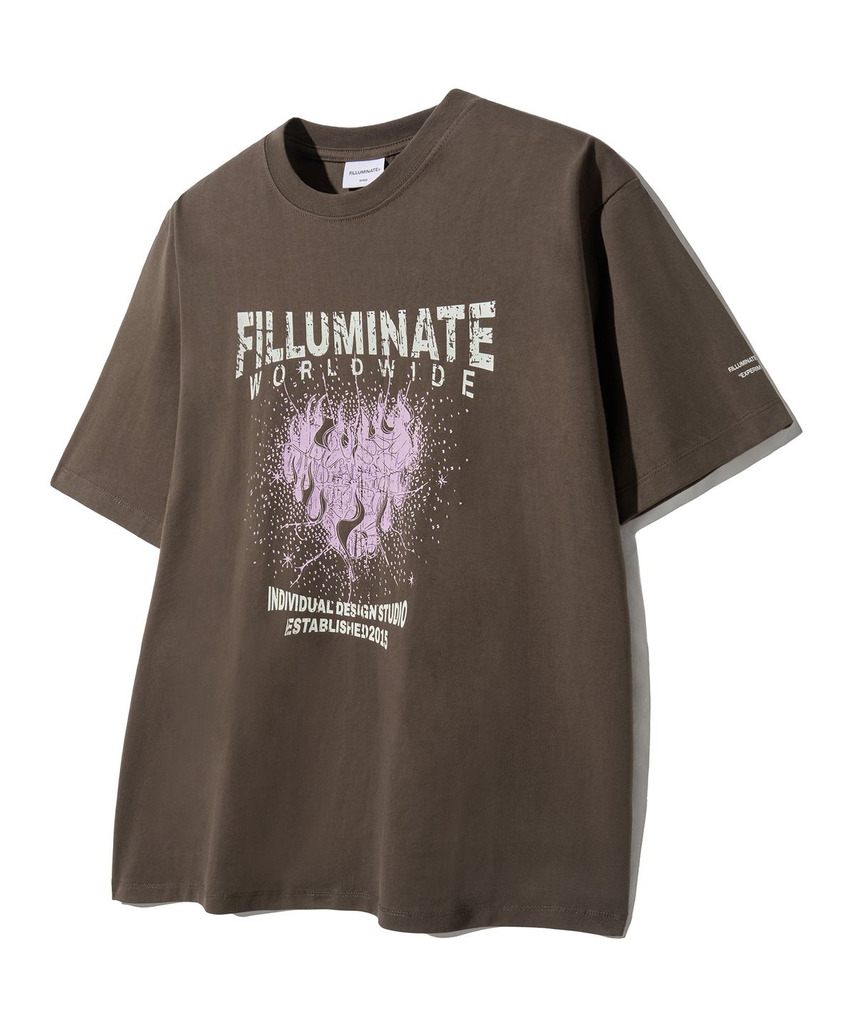 필루미네이트(FILLUMINATE) 버닝 하트 티셔츠-브라운