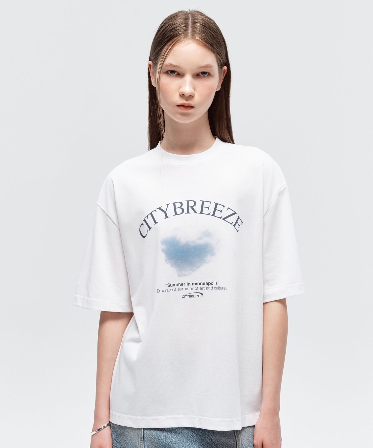 Tシャツ・カットソー citybreeze Cloudy City Artwork Short Sleeve T-Shirt_MELANGE MUSINSA | CITYBREEZE Cloudy Dream Short Sleeve T-Shirt_BLACK