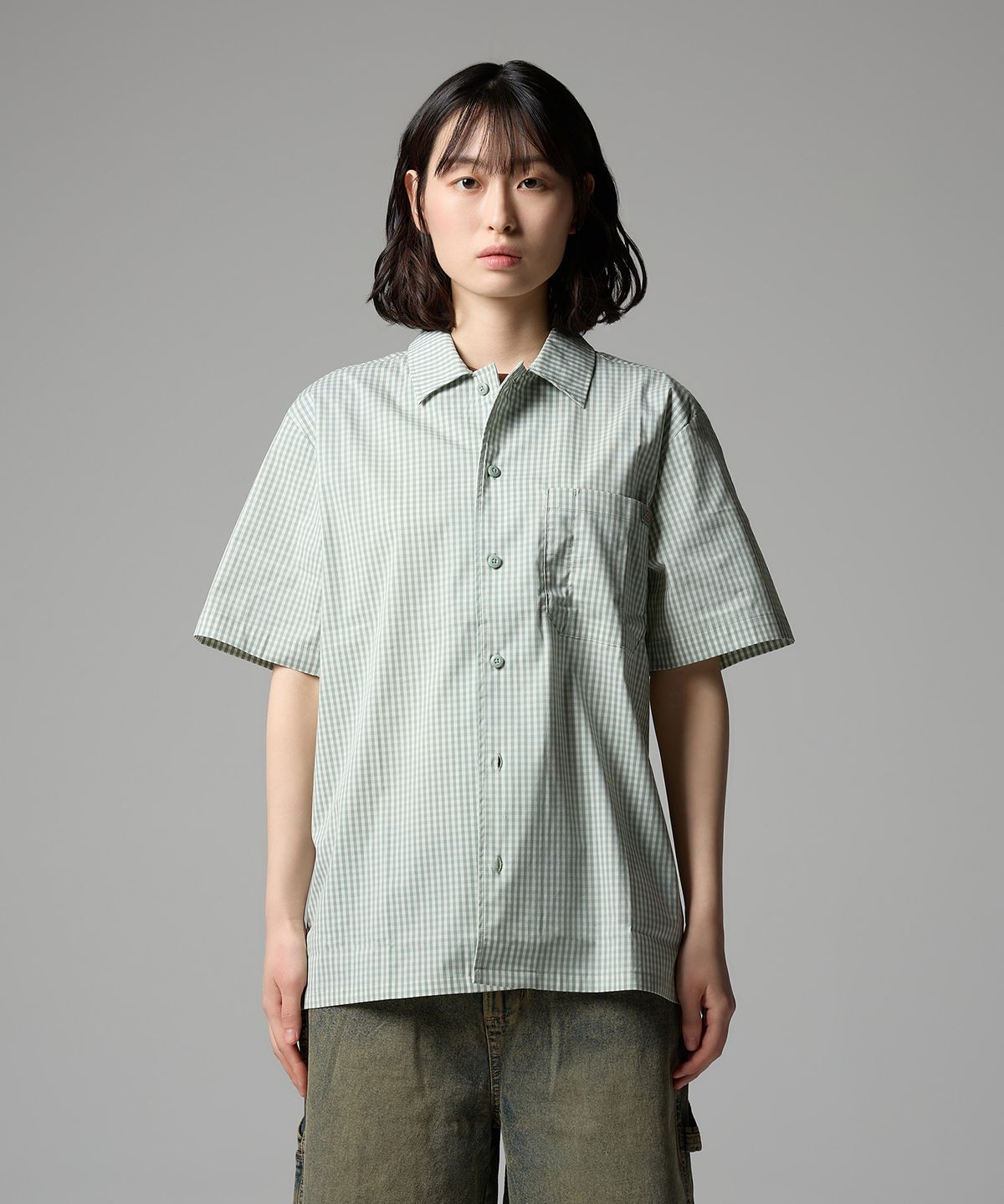 디키즈(DICKIES) 버지니아 워크 셔츠 Iceberg Green