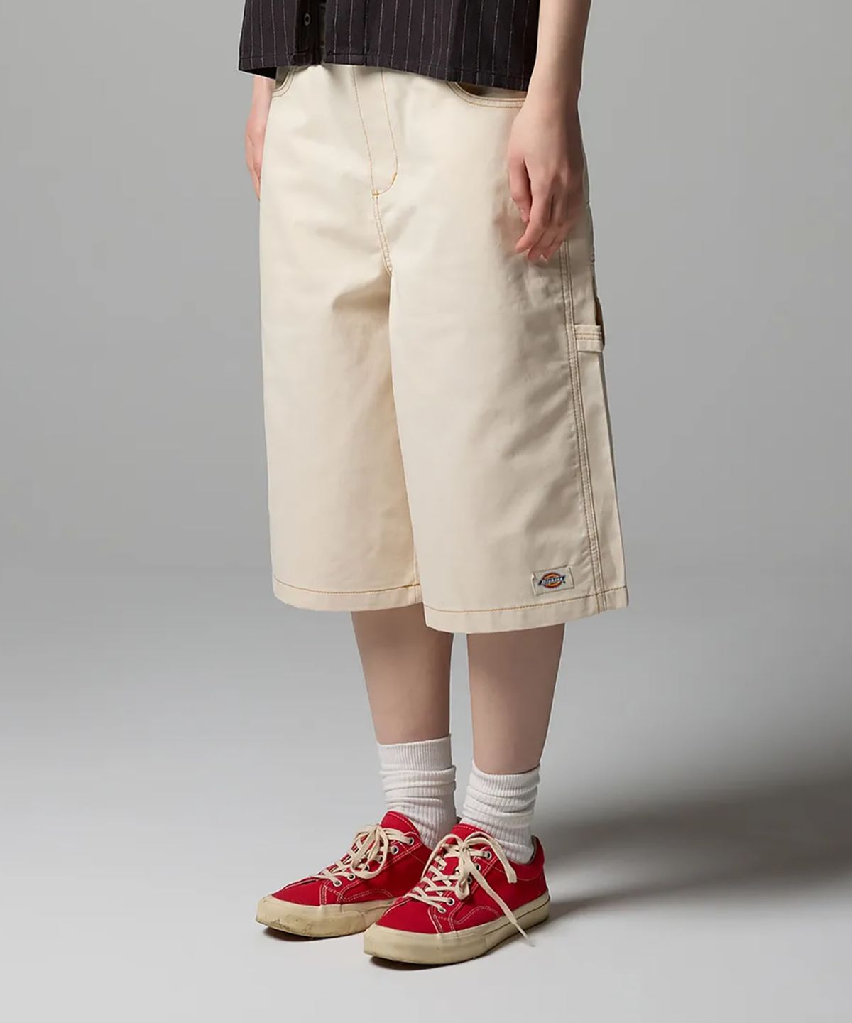 디키즈(DICKIES) 우먼스 카펜터 데님 쇼츠 Whitecap Gray
