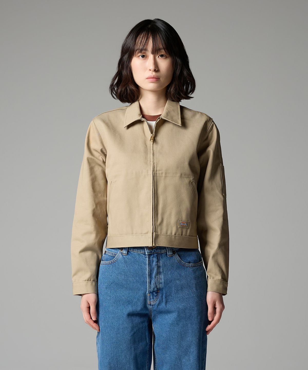 디키즈(DICKIES) 우먼스 아이젠하워 크롭 재킷 Khaki