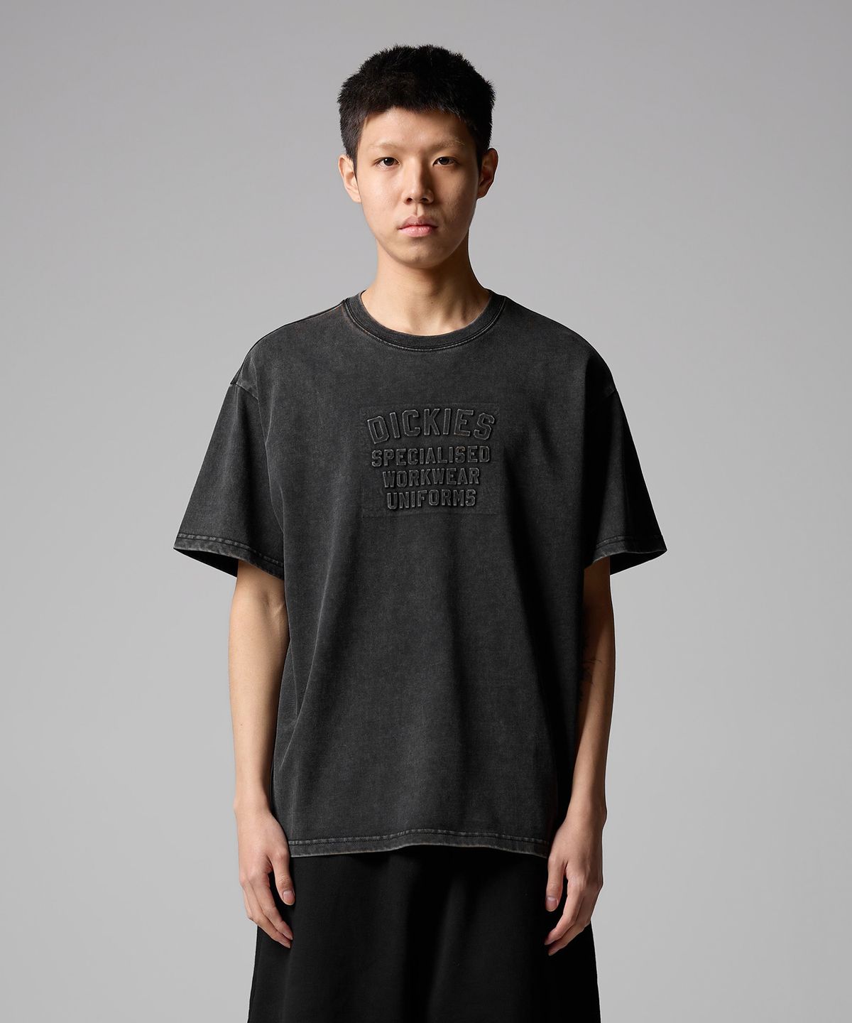 디키즈(DICKIES) 헤비웨이트 워시드 티셔츠 Black