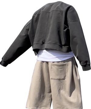 Edition6. 카이젠 자이언트 오버핏 피그먼트 맨투맨 (다크그레이)