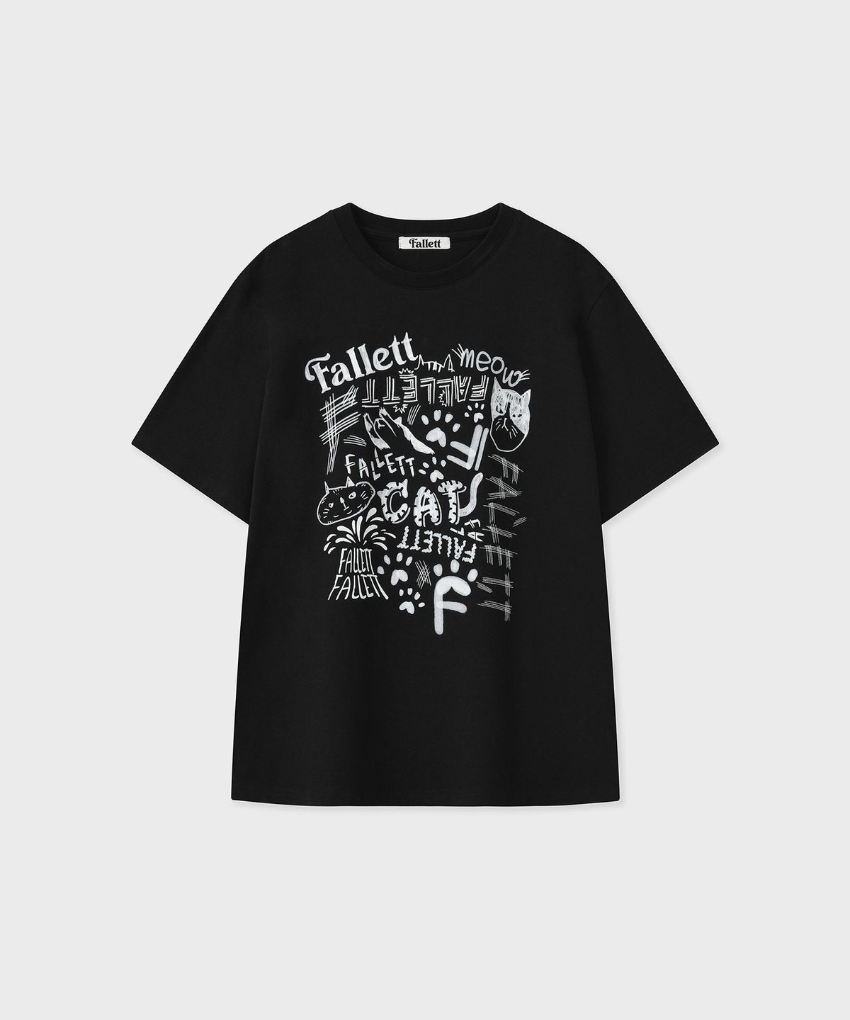 팔렛(FALLETT) 네로 드로잉 오버핏 반팔티 블랙