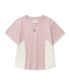 (우먼) 라인 크롭 반팔 티셔츠_핑크