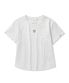 (우먼) 라인 크롭 반팔 티셔츠_멜란지그레이