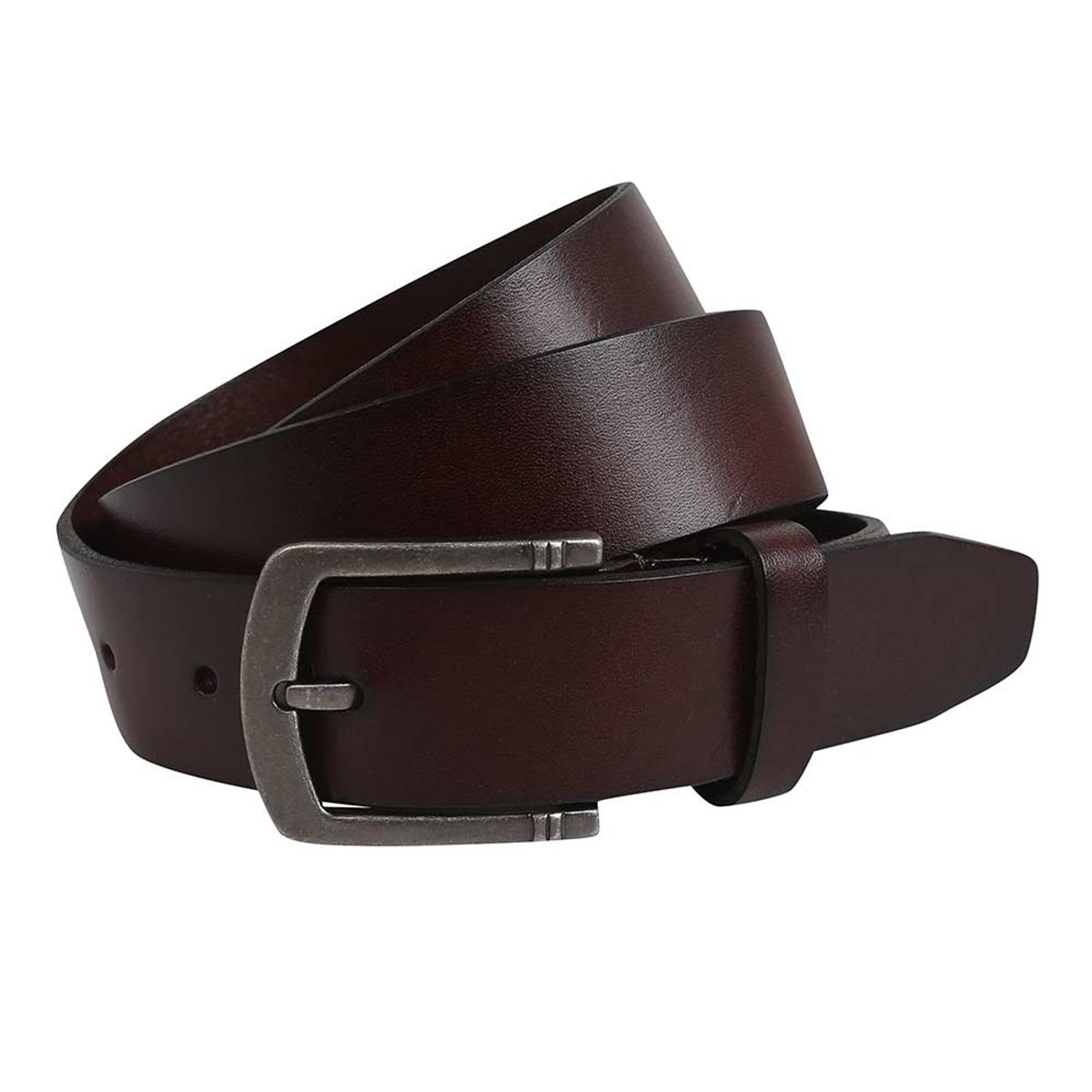 버커루(BUCKAROO) 슬림 실버버클 벨트 다크 브라운
