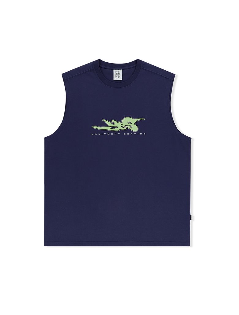 Y.E.S Title Sleeveless Light Navy