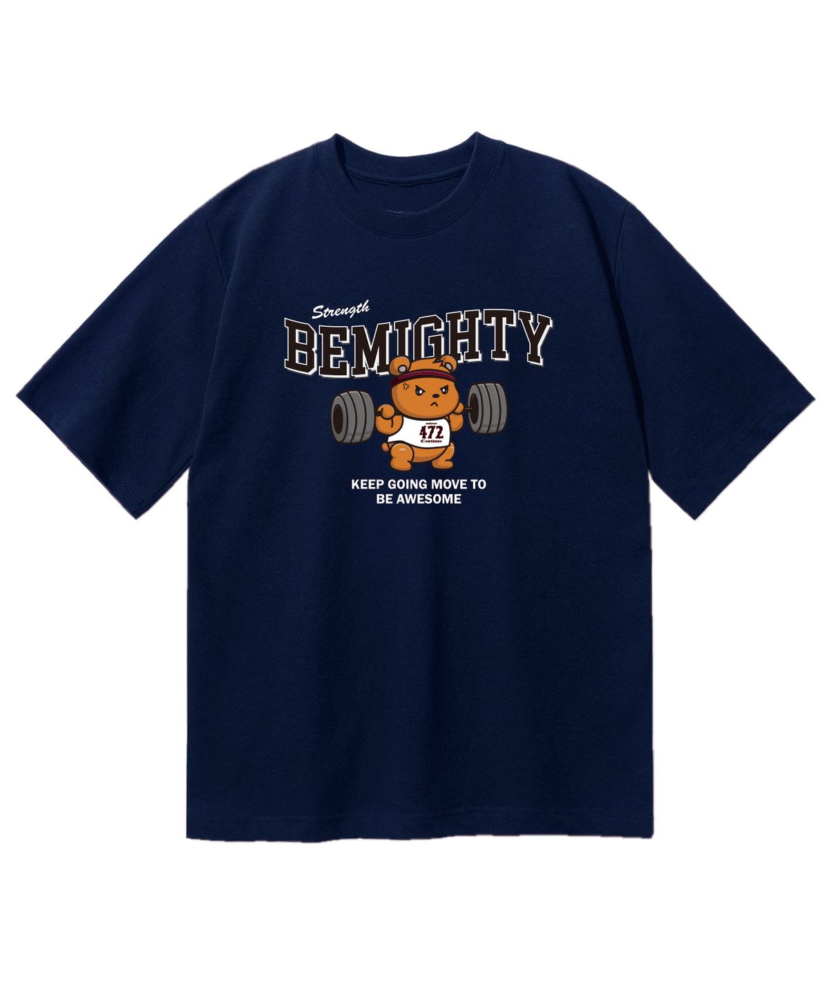 비마이티(BEMIGHTY) 바벨 베어 오버핏 반팔티셔츠 [네이비]