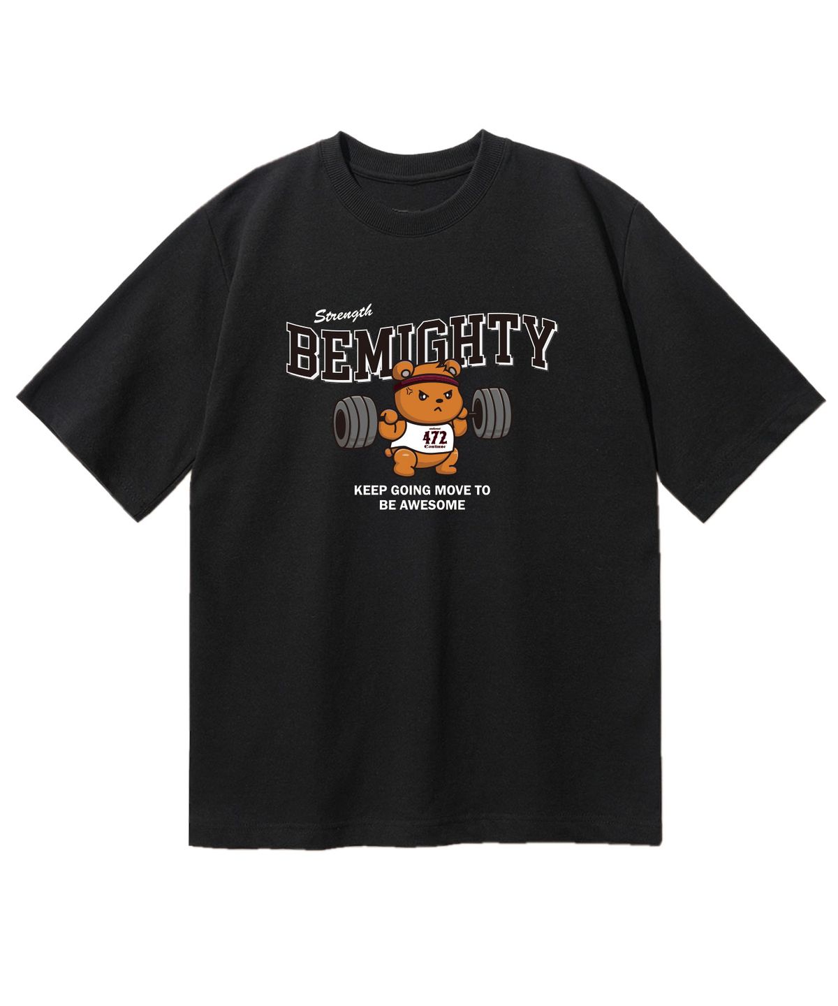 비마이티(BEMIGHTY) 바벨 베어 오버핏 반팔티셔츠 [블랙]