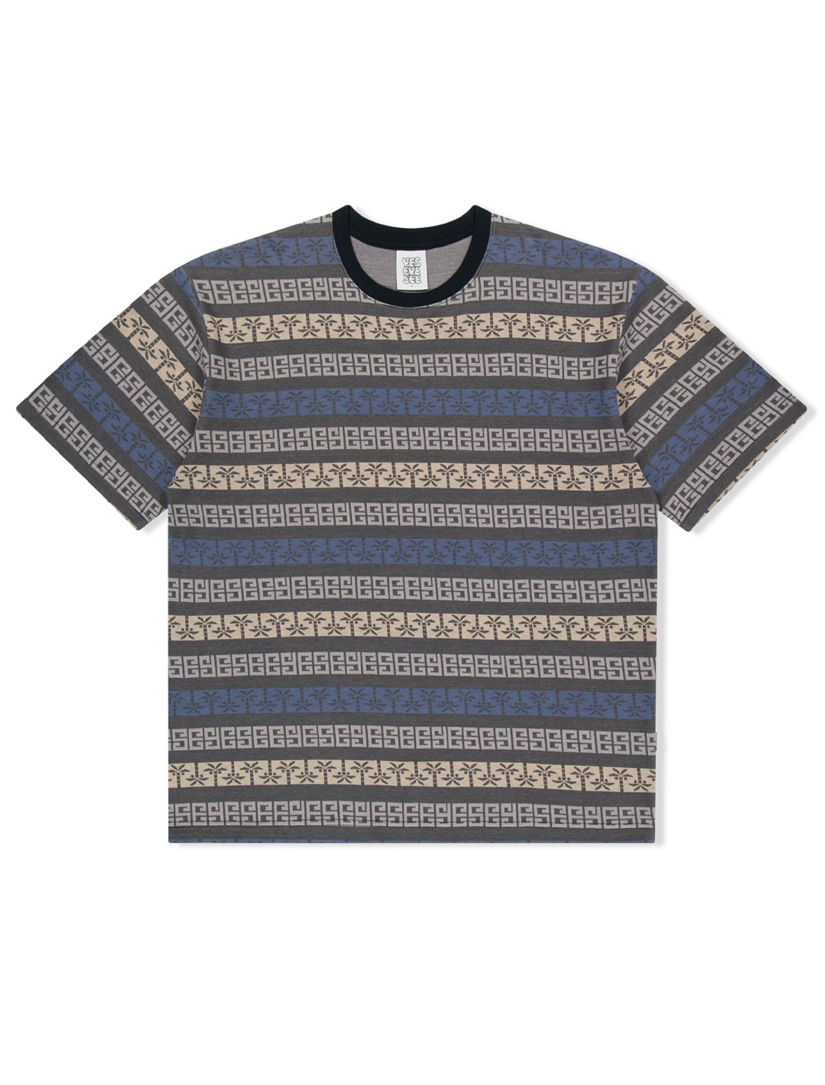 예스아이씨(YESEYESEE) Y.E.S Palm Jacquard Tee Charcoal