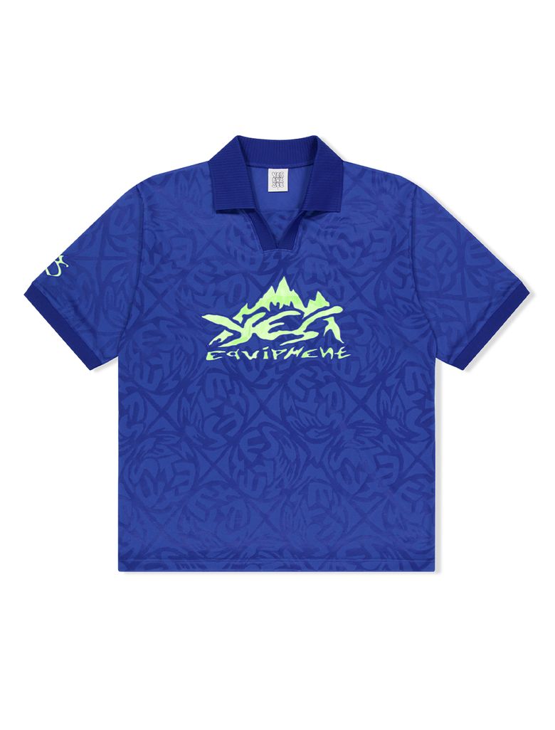 Y.E.S Jacquard Football Tee Blue