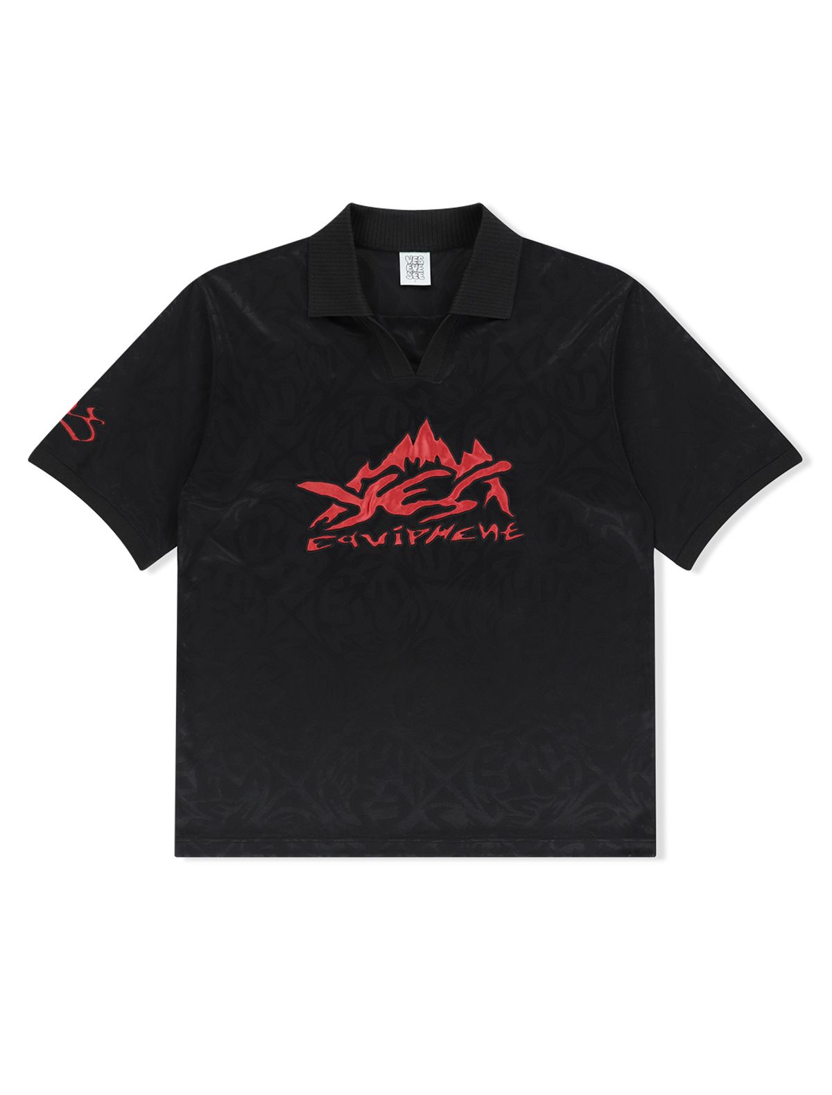 예스아이씨(YESEYESEE) Y.E.S Jacquard Football Tee Black