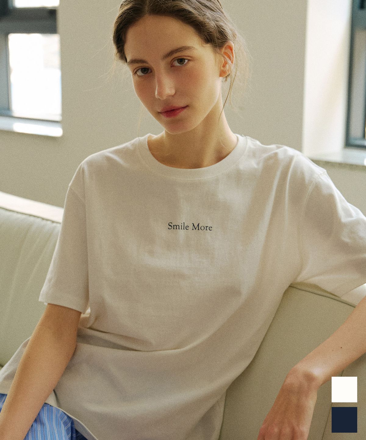 아템포(ATEMPO) LETTERING COTTON T-SHIRT (woman)
