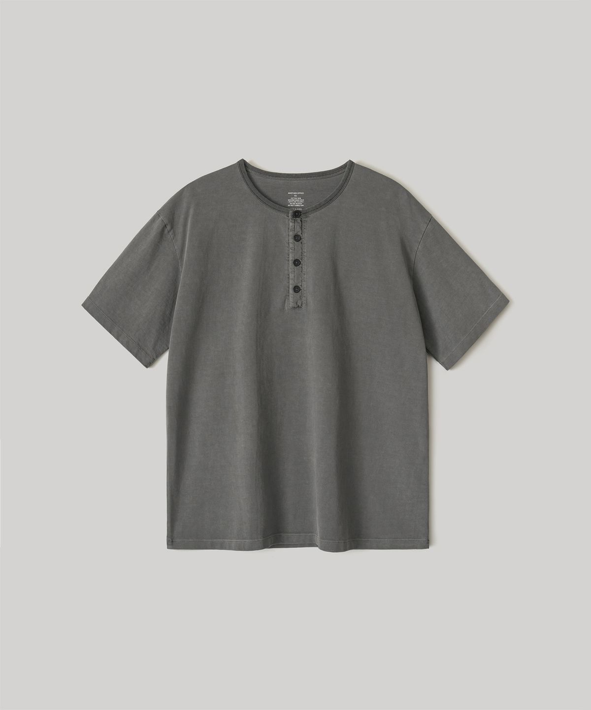 어나더 오피스(ANOTHER OFFICE) French Henry Neck Garment Tee (Charcoal)