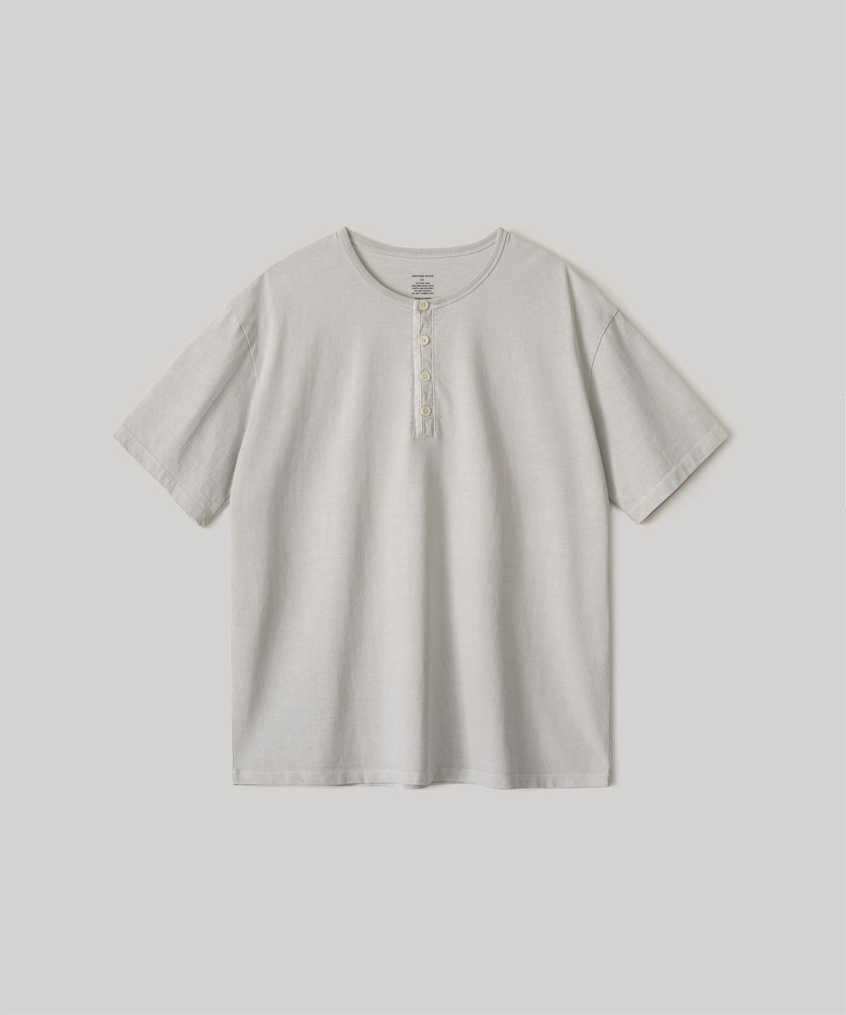 어나더 오피스(ANOTHER OFFICE) French Henry Neck Garment Tee (Dove Gray)
