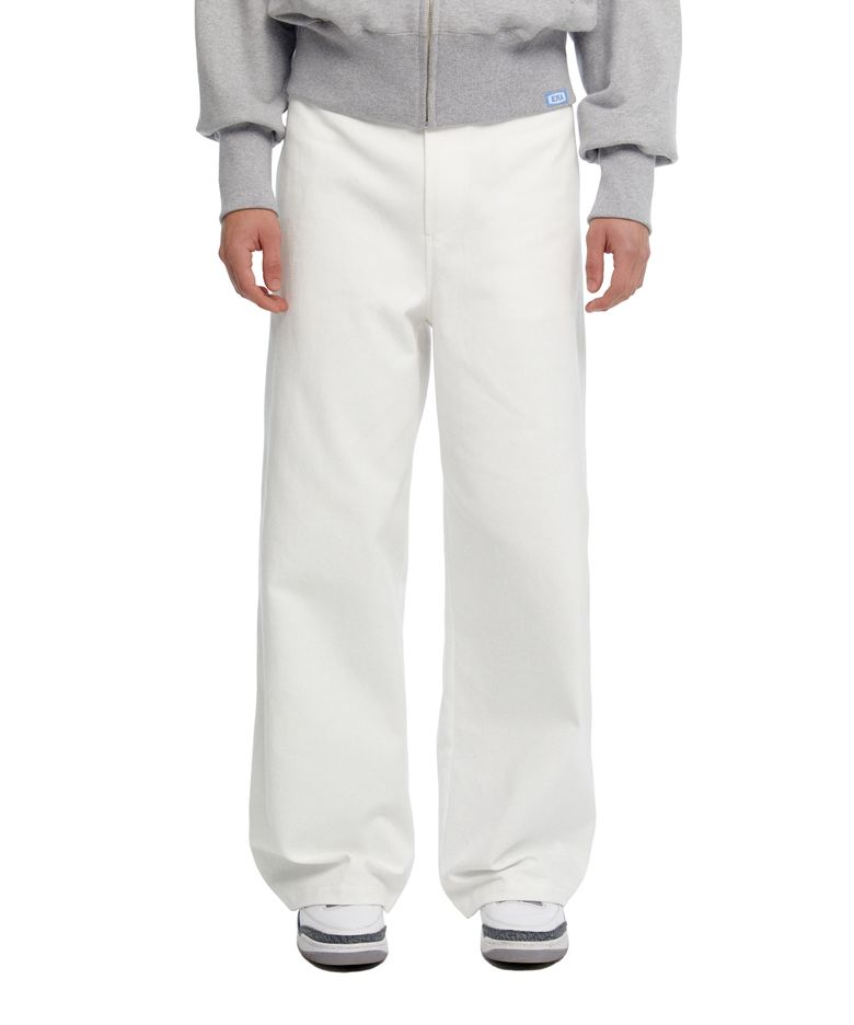 MEN CLASSIC WIDE - FIT DRAWSTRING PANTS - WHITE