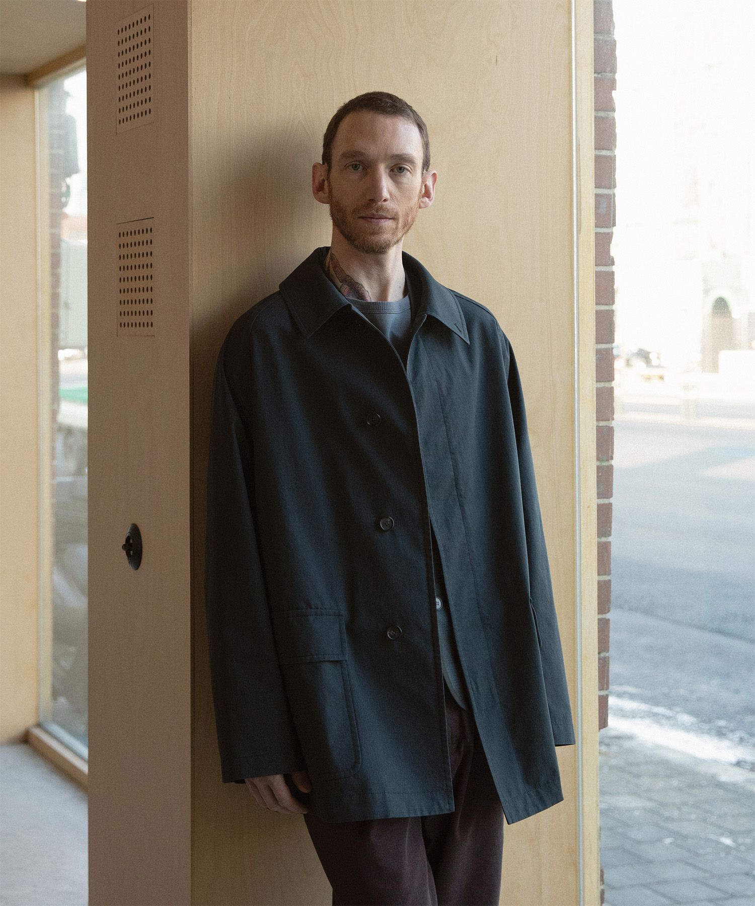 ANOTHER OFFICE Voyager Balmacaan Coat 3紺