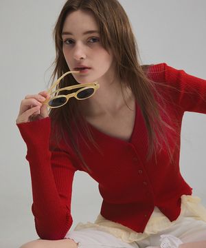 키브 패드 슬림 크롭 가디건