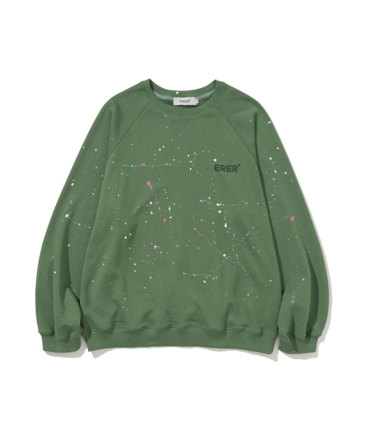 에르에르(ERER) [UN] Painting Brushstroke Sweatshirt Khaki