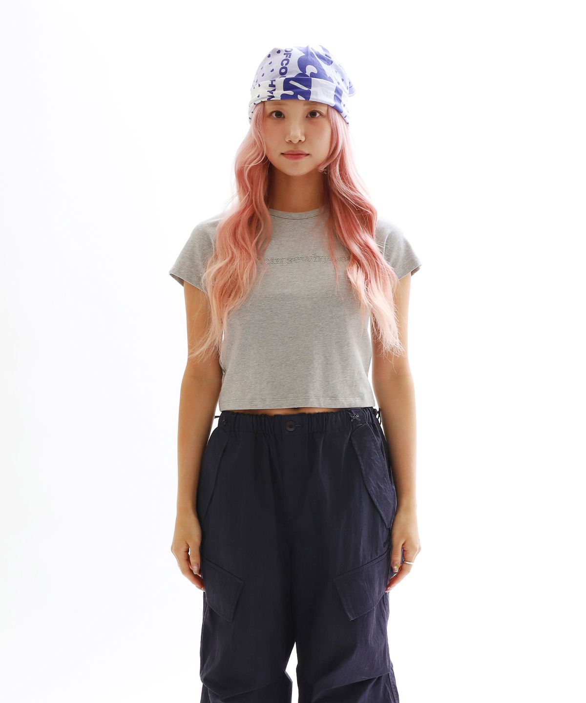 오브콜스와이낫(OFCOURSEWHYNOT) That girl vibe Tee_Melange Grey