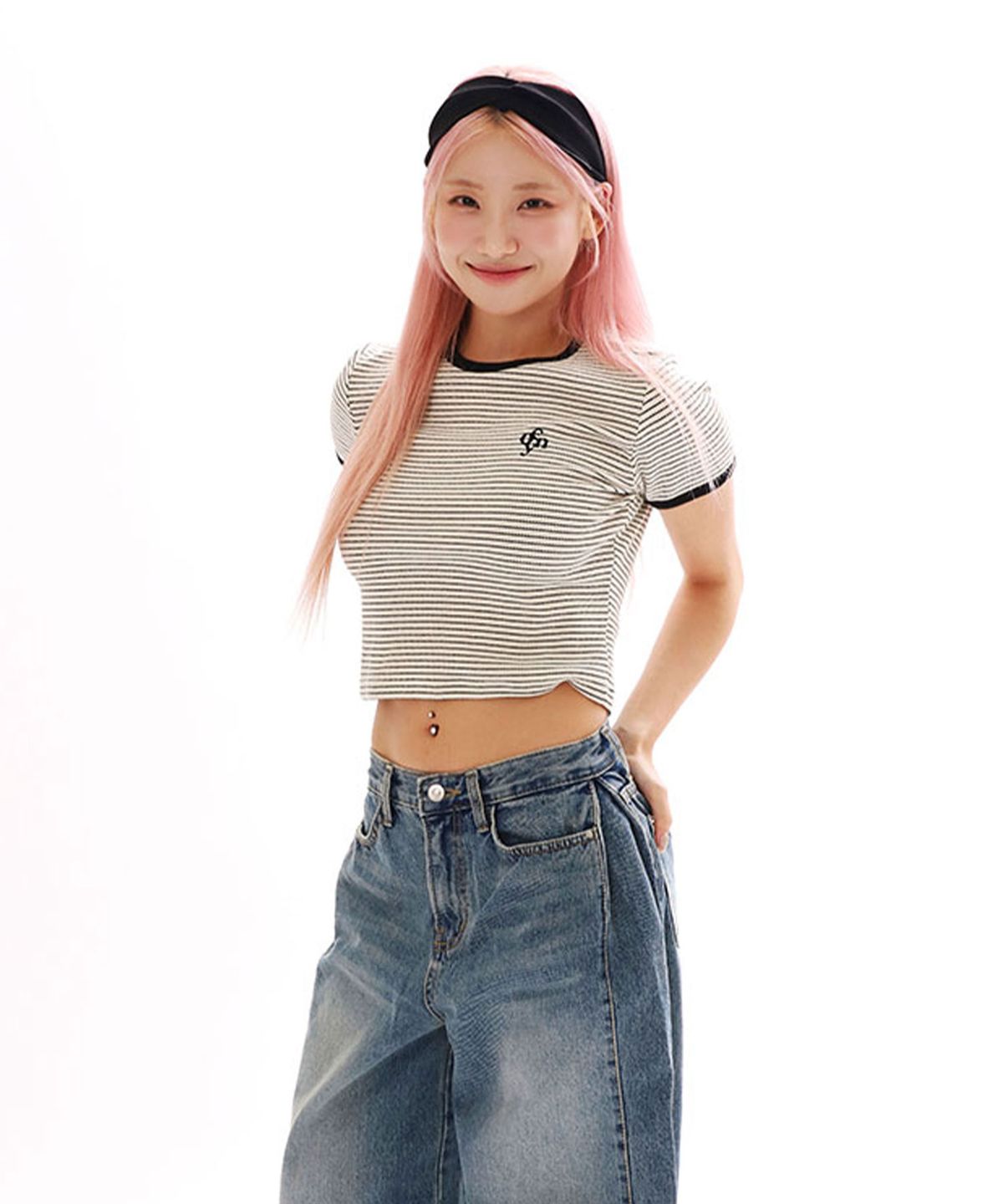 오브콜스와이낫(OFCOURSEWHYNOT) Soft girl summer ringer tee_Ivory
