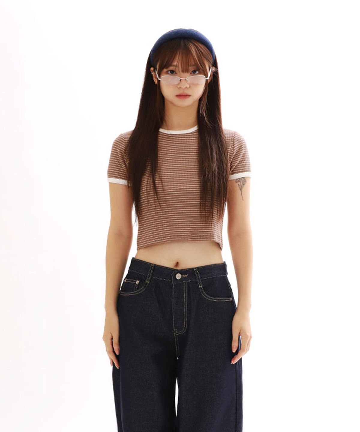 오브콜스와이낫(OFCOURSEWHYNOT) Soft girl summer ringer tee_Brown
