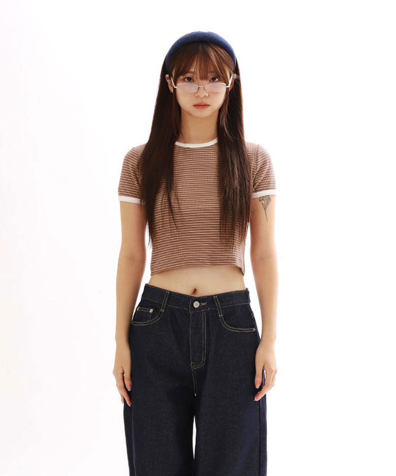 Soft girl summer ringer tee_Brown