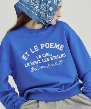 체인 자수 스웨트셔츠 [블루]