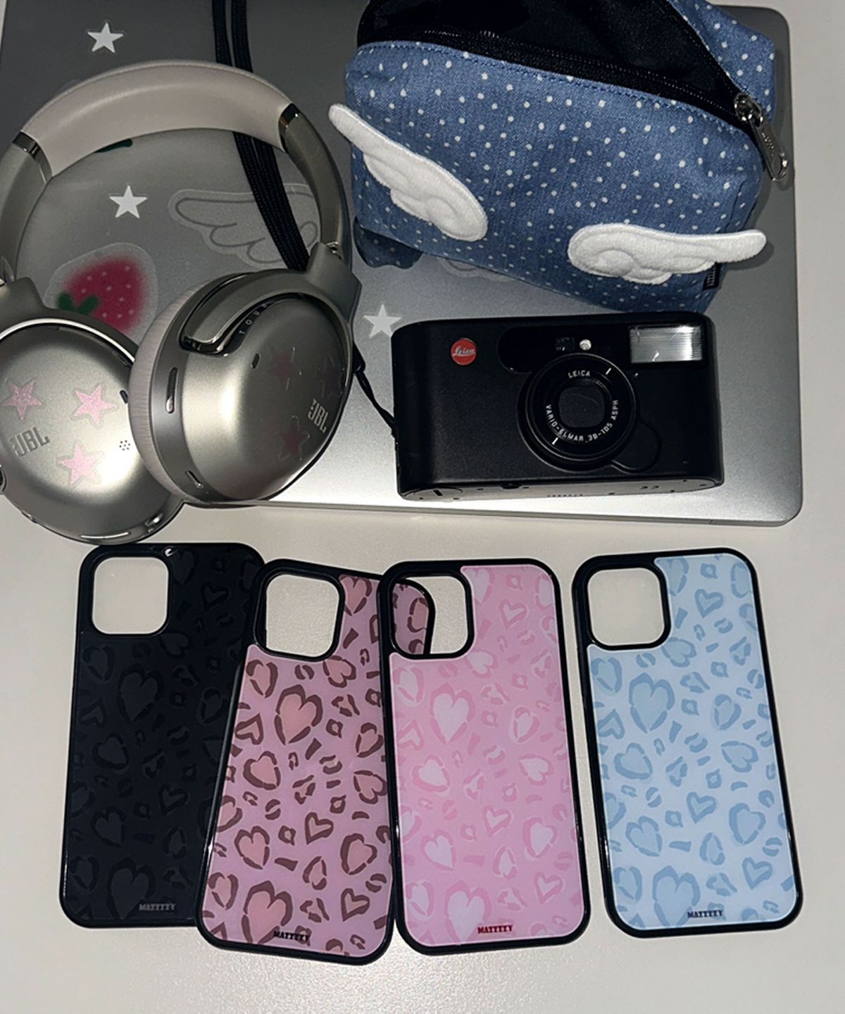 마찌(MAZZZZY) [Magsafe]Leopard Heart glass case (4 Colors)