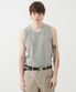 SLANT RIB SLEEVELESS TOP - MELANGE GREY