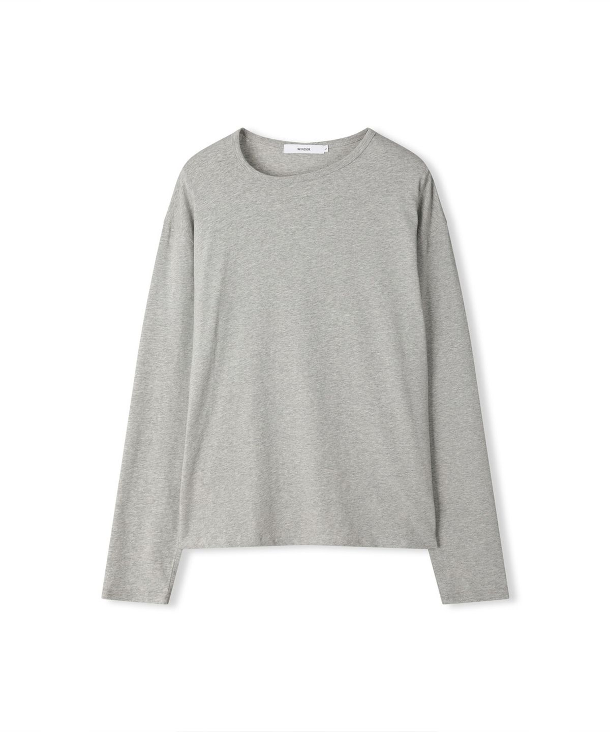 윈더(WINDER) UNBALANCED NECK TOP - MELANGE GREY
