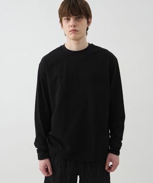 DOUBLE-RIB JERSEY TOP - BLACK