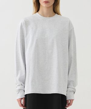 DOUBLE-RIB JERSEY TOP - MELANGE GREY
