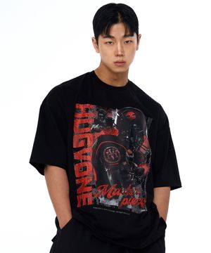 레드 부틀랙 오버핏 숏슬리브