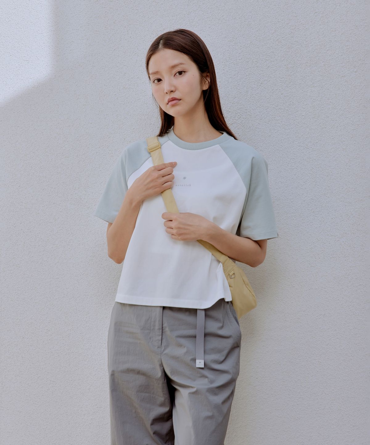 스노우피크 어패럴(SNOWPEAK APPAREL) 에어로쿨 여성 배색 크롭 반팔 티셔츠 (S25MWFTS75) Mint