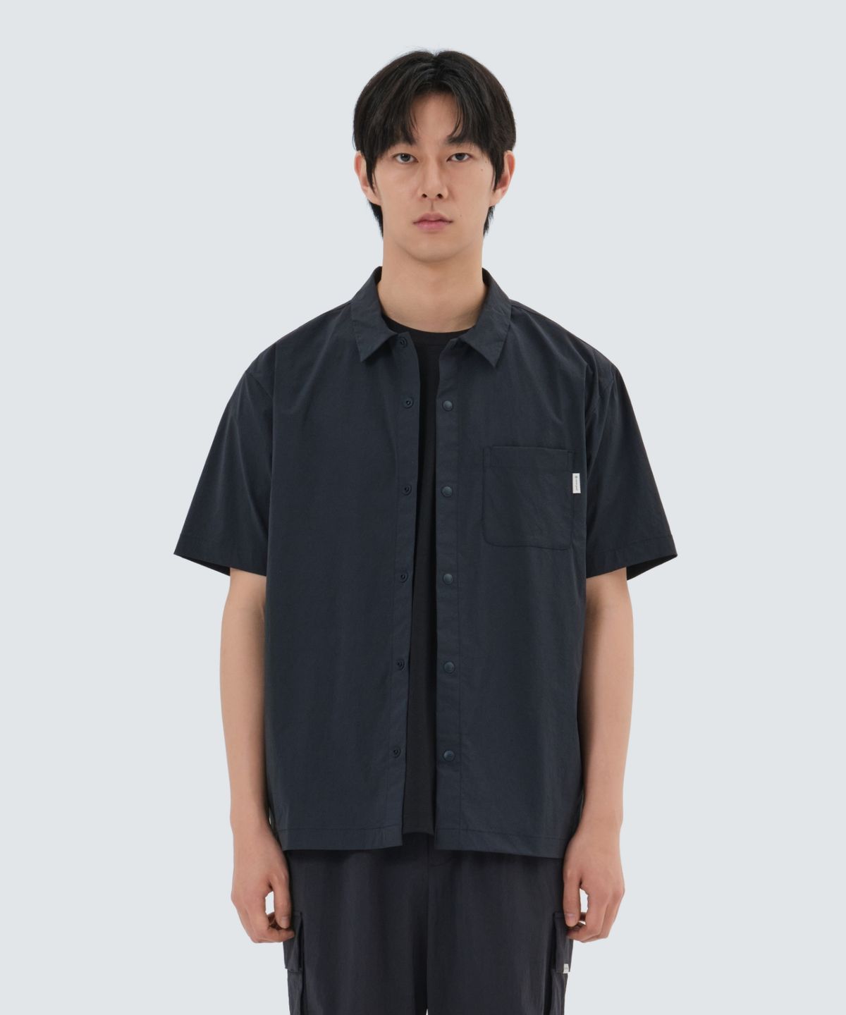 스노우피크 어패럴(SNOWPEAK APPAREL) 냉감 루트 반팔 셔츠 (S25MMRSH62) Navy