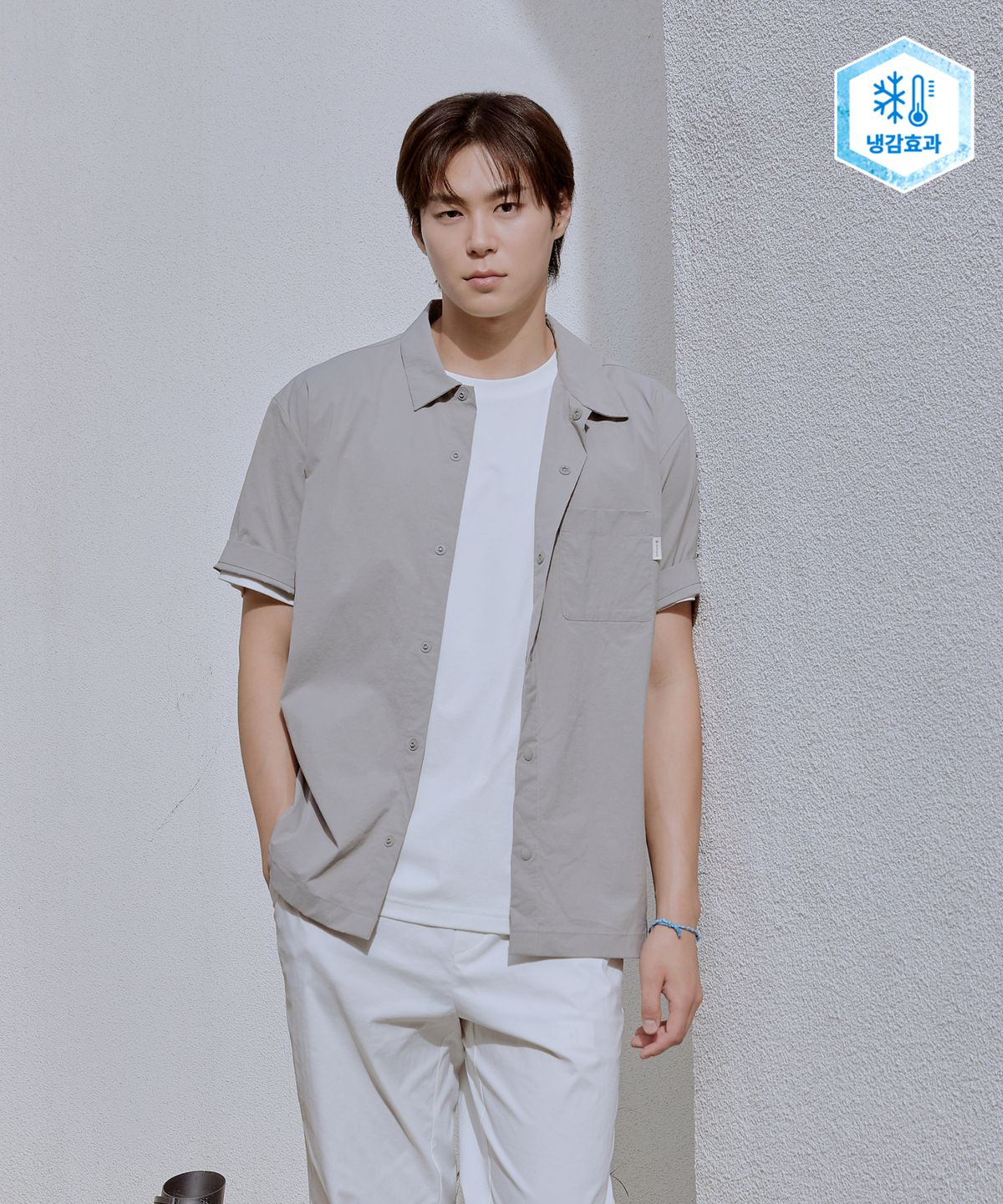 스노우피크 어패럴(SNOWPEAK APPAREL) 냉감 루트 반팔 셔츠 (S25MMRSH62) Fog Gray