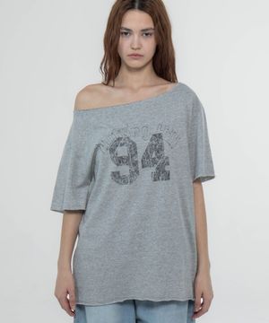 노팅힐 페미닌 원숄더 반팔 멜란지