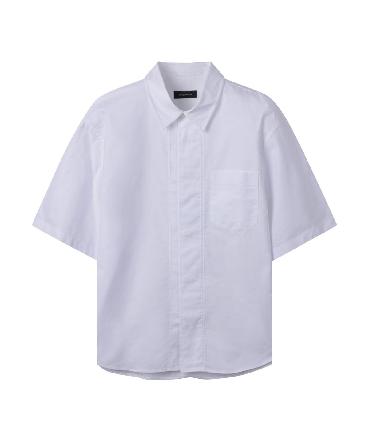 커스텀멜로우(CUSTOMELLOW) White Hidden Botton Oxford Half Shirt CWSAM25313WHX