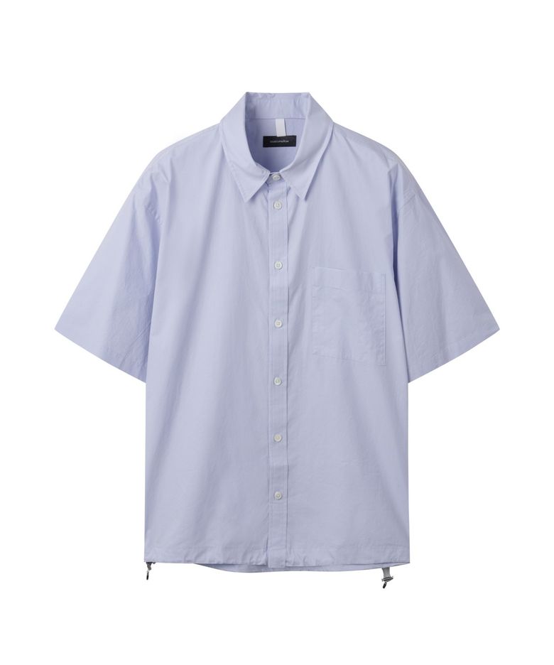 Blue 2-Collar Detail Half Shirt CWSAM25305BUX