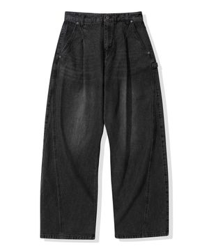 엑스트라 와이드 데님 팬츠_블랙