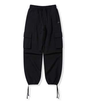 와이드 카고 트레이닝 팬츠_블랙