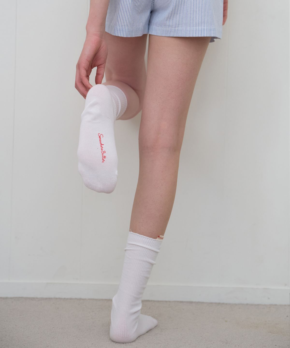 썸웨어버터(SOMEWHEREBUTTER) Essential Slim Knit Socks - 3Color