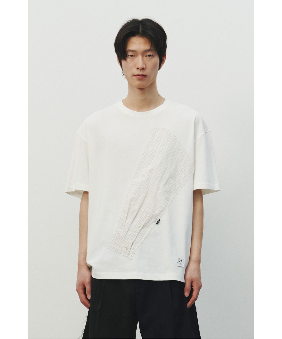 래코드(RECODE) Sleeve Patch T-shirt_RKTAM25618WHX
