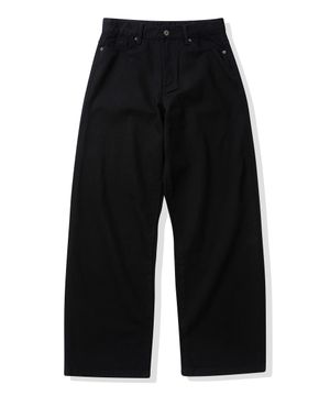 와이드 워싱 코튼팬츠_블랙