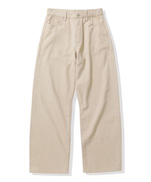 루즈 스트레이트 코튼팬츠_베이지