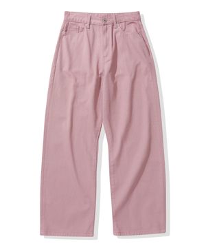 와이드 워싱 코튼팬츠_인디핑크