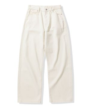 루즈 스트레이트 코튼팬츠_크림