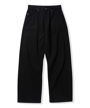 루즈 스트레이트 코튼팬츠_블랙